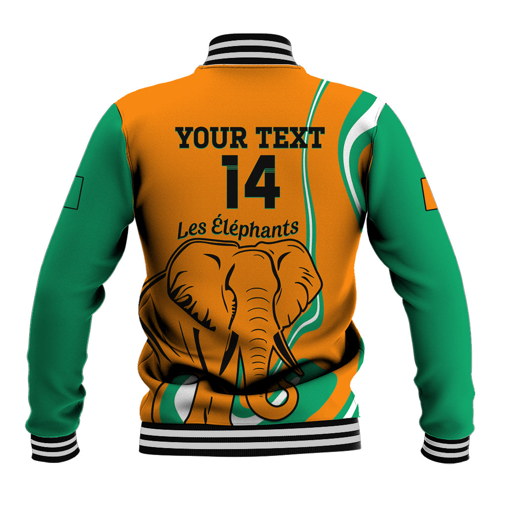 Custom Ivory Coast Football Baseball Jacket 2024 Go Champions Les Elephants - Wonder Print Shop