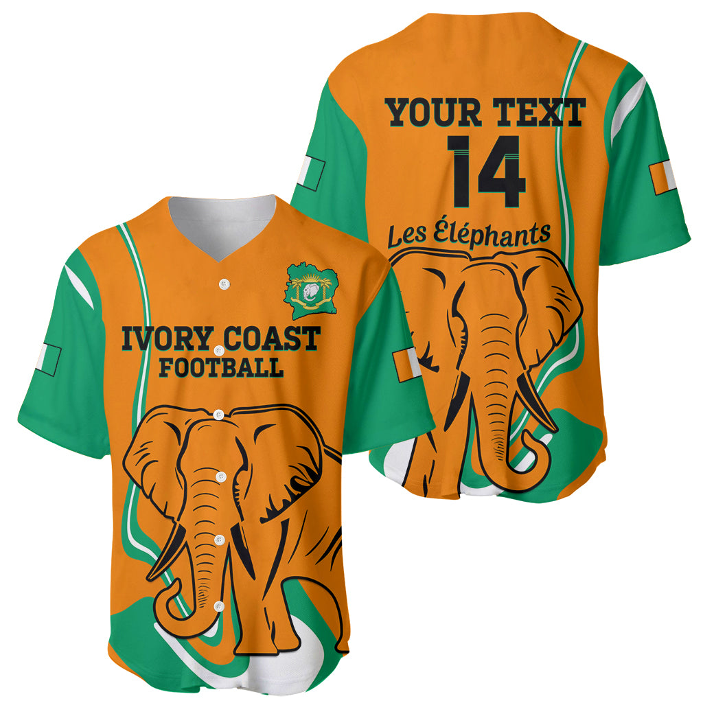 Custom Ivory Coast Football Baseball Jersey 2024 Go Champions Les Elephants - Wonder Print Shop