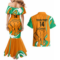 Custom Ivory Coast Football Couples Matching Mermaid Dress and Hawaiian Shirt 2024 Go Champions Les Elephants - Wonder Print Shop