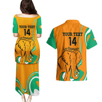 Custom Ivory Coast Football Couples Matching Puletasi and Hawaiian Shirt 2024 Go Champions Les Elephants - Wonder Print Shop