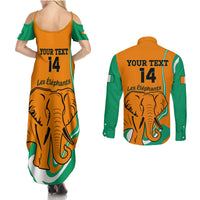 Custom Ivory Coast Football Couples Matching Summer Maxi Dress and Long Sleeve Button Shirt 2024 Go Champions Les Elephants - Wonder Print Shop