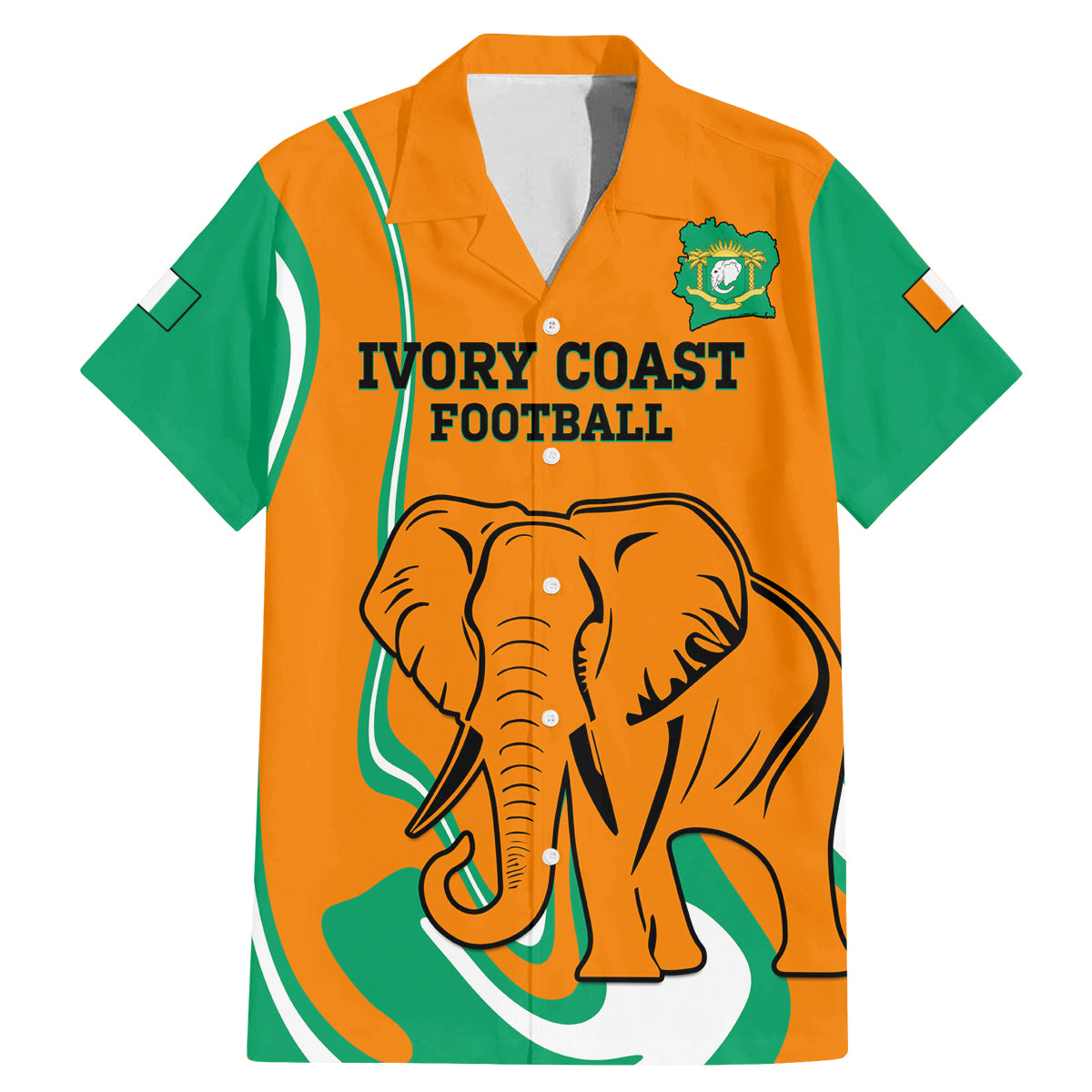 Custom Ivory Coast Football Family Matching Mermaid Dress and Hawaiian Shirt 2024 Go Champions Les Elephants - Wonder Print Shop