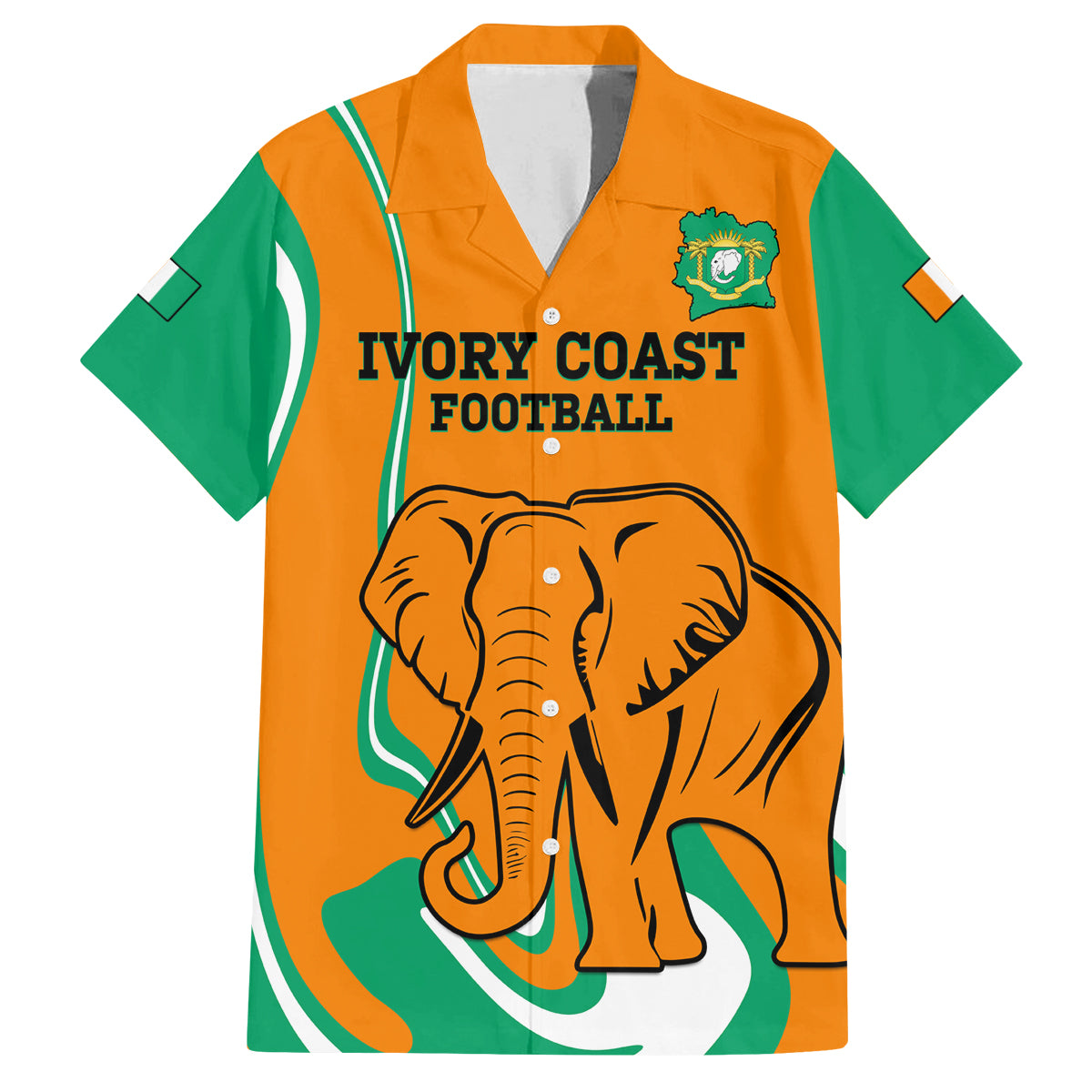 Custom Ivory Coast Football Family Matching Off Shoulder Maxi Dress and Hawaiian Shirt 2024 Go Champions Les Elephants - Wonder Print Shop