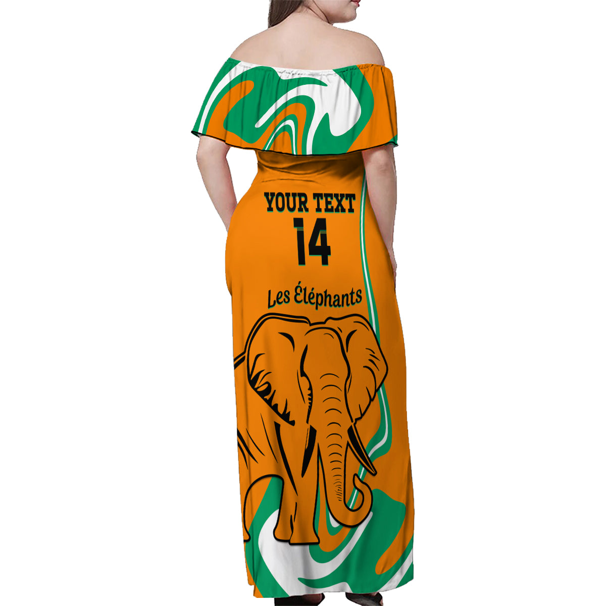 Custom Ivory Coast Football Family Matching Off Shoulder Maxi Dress and Hawaiian Shirt 2024 Go Champions Les Elephants - Wonder Print Shop