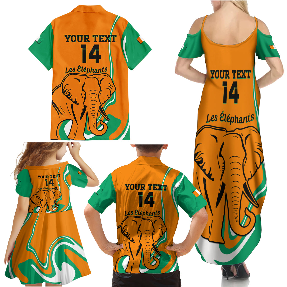 Custom Ivory Coast Football Family Matching Summer Maxi Dress and Hawaiian Shirt 2024 Go Champions Les Elephants - Wonder Print Shop