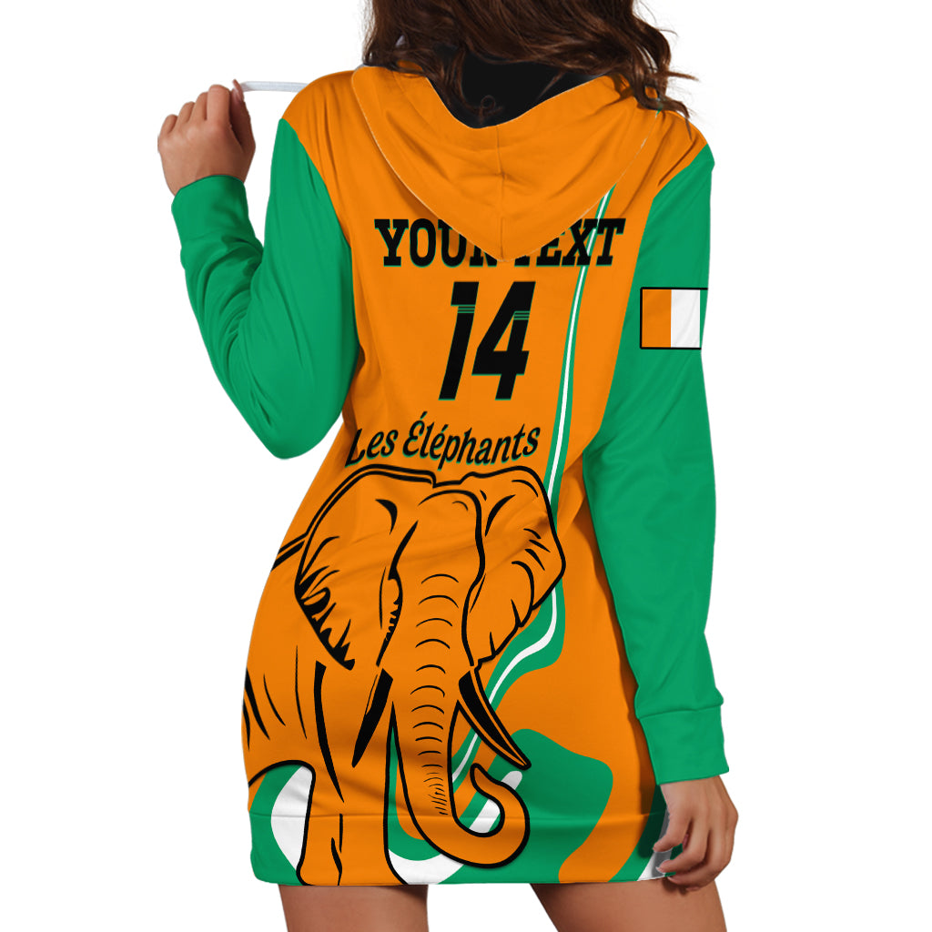 Custom Ivory Coast Football Hoodie Dress 2024 Go Champions Les Elephants - Wonder Print Shop