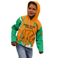 Custom Ivory Coast Football Kid Hoodie 2024 Go Champions Les Elephants - Wonder Print Shop