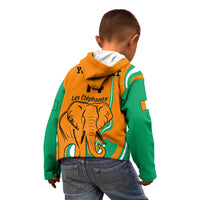 Custom Ivory Coast Football Kid Hoodie 2024 Go Champions Les Elephants - Wonder Print Shop