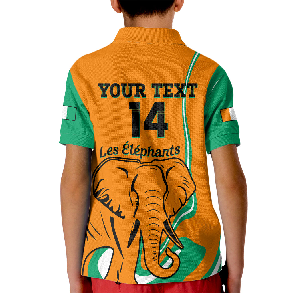 Custom Ivory Coast Football Kid Polo Shirt 2024 Go Champions Les Elephants - Wonder Print Shop