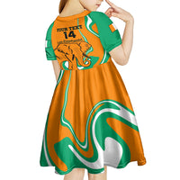 Custom Ivory Coast Football Kid Short Sleeve Dress 2024 Go Champions Les Elephants - Wonder Print Shop