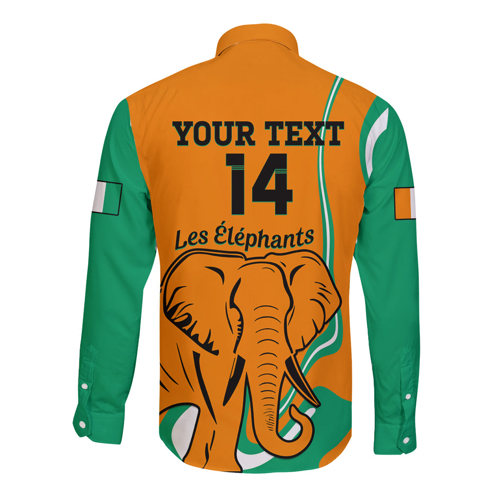 Custom Ivory Coast Football Long Sleeve Button Shirt 2024 Go Champions Les Elephants - Wonder Print Shop