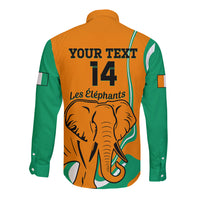 Custom Ivory Coast Football Long Sleeve Button Shirt 2024 Go Champions Les Elephants - Wonder Print Shop