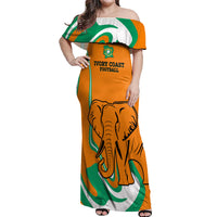 Custom Ivory Coast Football Off Shoulder Maxi Dress 2024 Go Champions Les Elephants - Wonder Print Shop