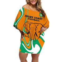 Custom Ivory Coast Football Off Shoulder Short Dress 2024 Go Champions Les Elephants - Wonder Print Shop