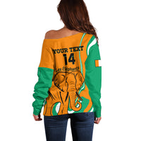 Custom Ivory Coast Football Off Shoulder Sweater 2024 Go Champions Les Elephants - Wonder Print Shop