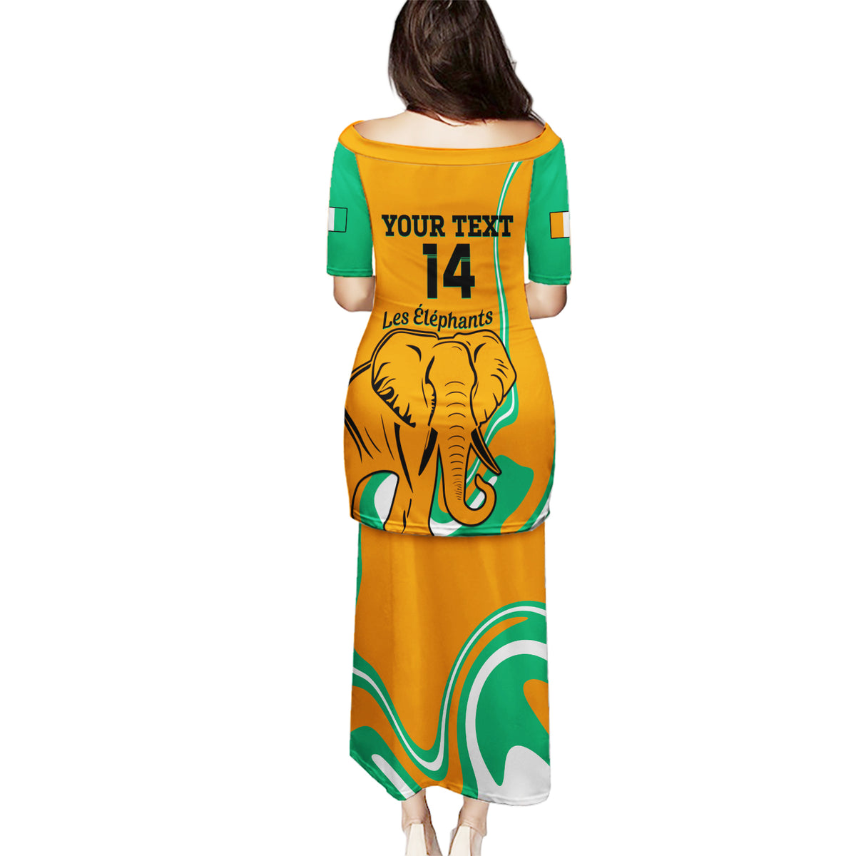 Custom Ivory Coast Football Puletasi 2024 Go Champions Les Elephants - Wonder Print Shop