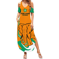 Custom Ivory Coast Football Summer Maxi Dress 2024 Go Champions Les Elephants - Wonder Print Shop