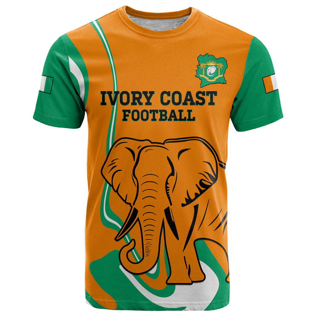 Custom Ivory Coast Football T Shirt 2024 Go Champions Les Elephants - Wonder Print Shop