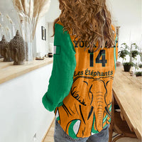 Custom Ivory Coast Football Women Casual Shirt 2024 Go Champions Les Elephants - Wonder Print Shop