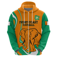 Custom Ivory Coast Football Zip Hoodie 2024 Go Champions Les Elephants - Wonder Print Shop