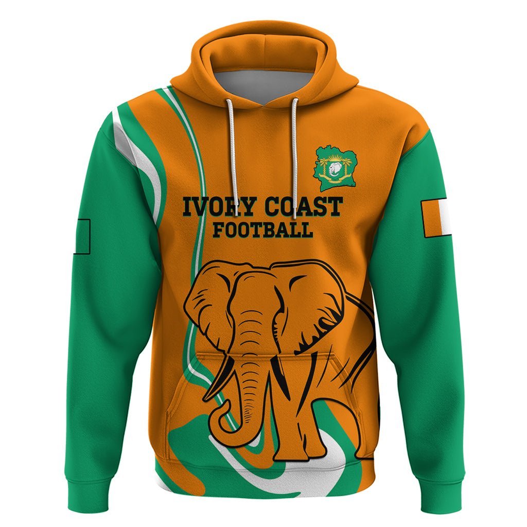Custom Ivory Coast Football Zip Hoodie 2024 Go Champions Les Elephants - Wonder Print Shop