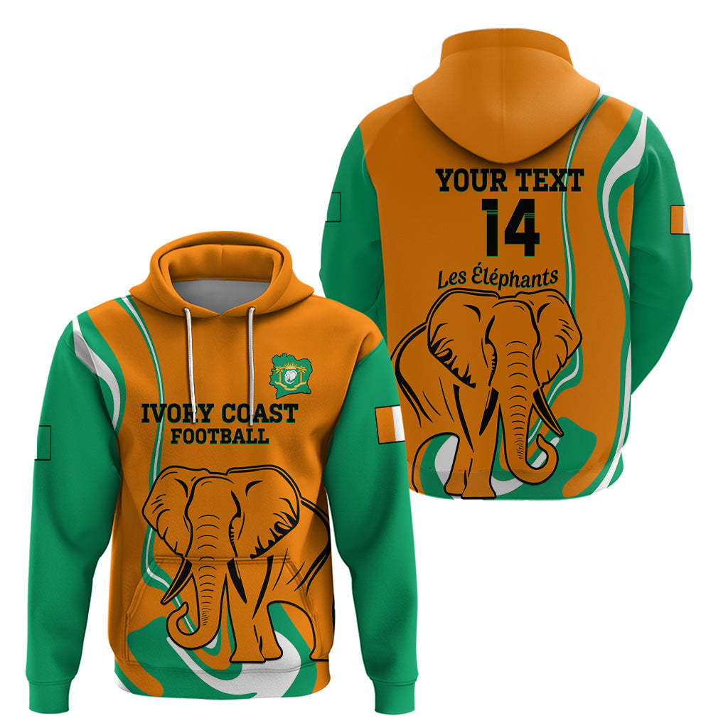 Custom Ivory Coast Football Zip Hoodie 2024 Go Champions Les Elephants - Wonder Print Shop