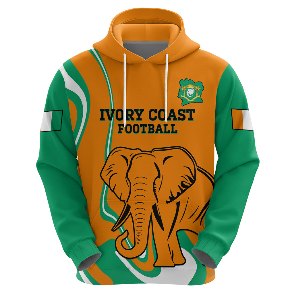 Custom Ivory Coast Football Zip Hoodie 2024 Go Champions Les Elephants - Wonder Print Shop