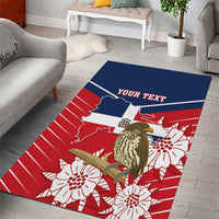Personalized Dominican Republic Independence Day Area Rug Palmchat With Map