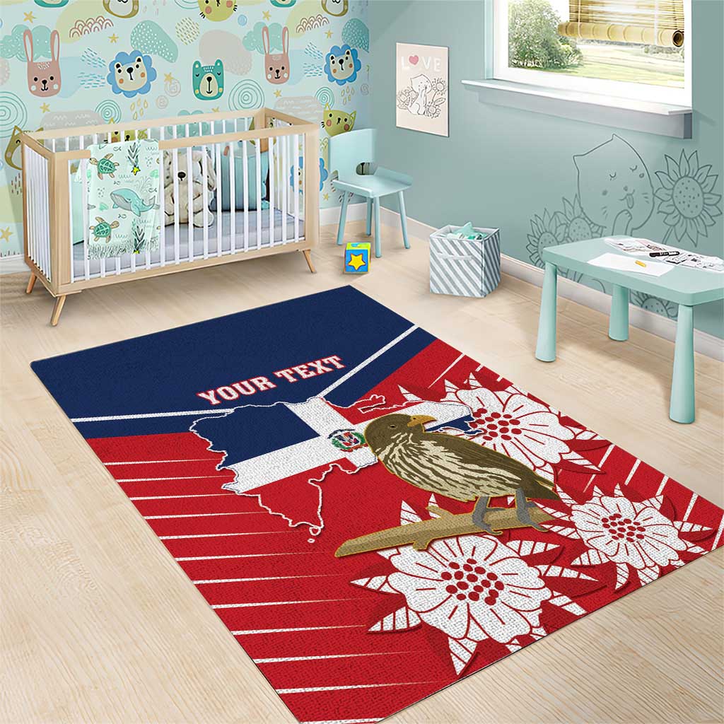 Personalized Dominican Republic Independence Day Area Rug Palmchat With Map