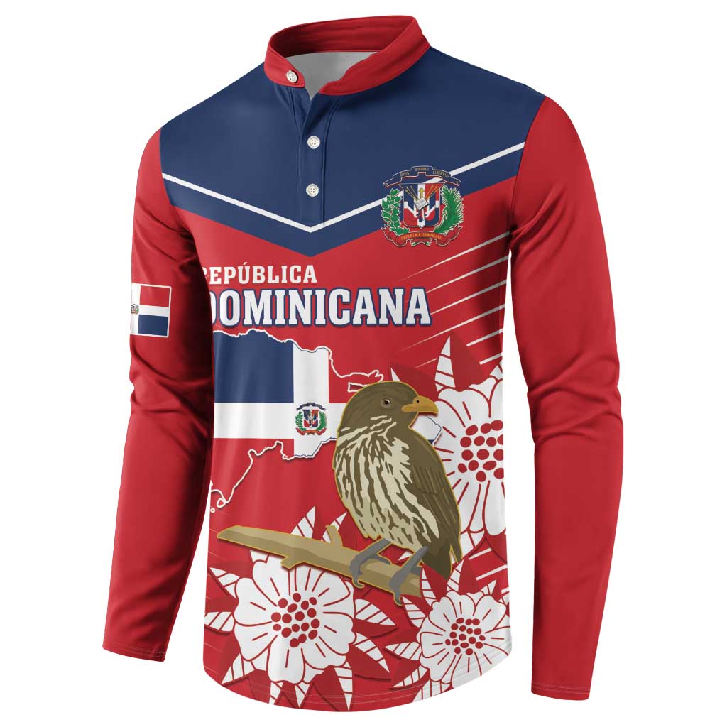 Personalized Dominican Republic Independence Day Button Sweatshirt Palmchat With Map