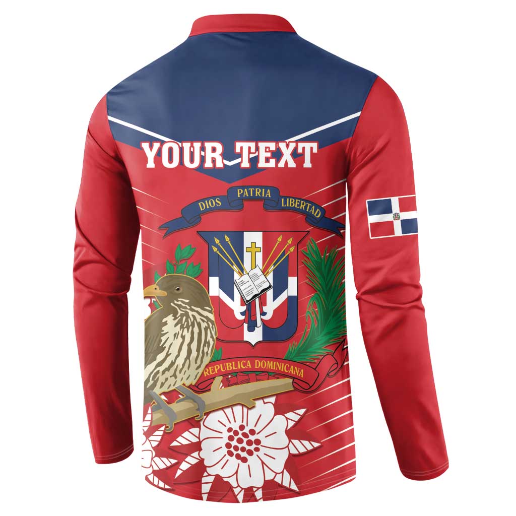 Personalized Dominican Republic Independence Day Button Sweatshirt Palmchat With Map
