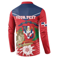 Personalized Dominican Republic Independence Day Button Sweatshirt Palmchat With Map