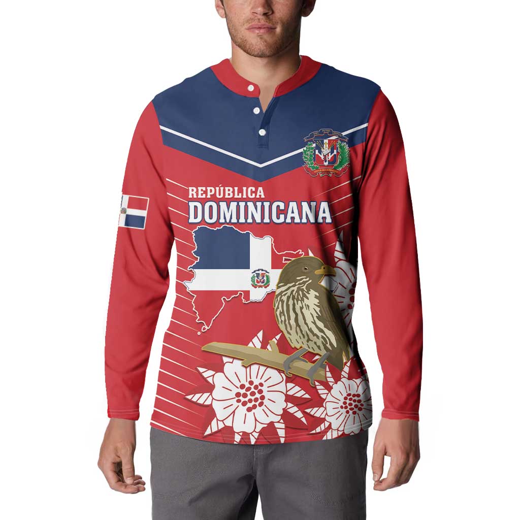 Personalized Dominican Republic Independence Day Button Sweatshirt Palmchat With Map