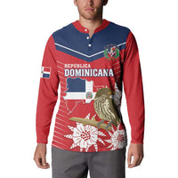 Personalized Dominican Republic Independence Day Button Sweatshirt Palmchat With Map