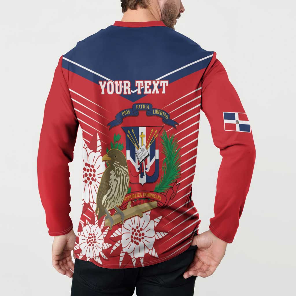 Personalized Dominican Republic Independence Day Button Sweatshirt Palmchat With Map