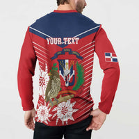 Personalized Dominican Republic Independence Day Button Sweatshirt Palmchat With Map