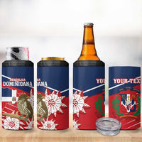 Personalized Dominican Republic Independence Day 4 in 1 Can Cooler Tumbler Palmchat With Map