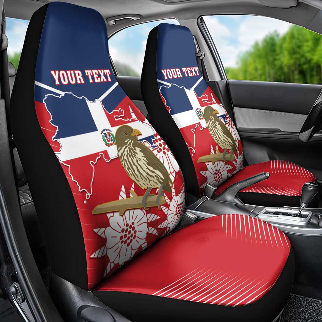 Personalized Dominican Republic Independence Day Car Seat Cover Palmchat With Map