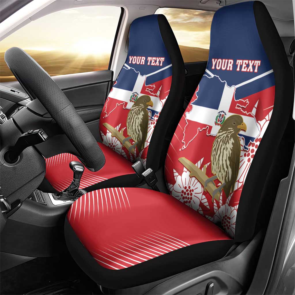 Personalized Dominican Republic Independence Day Car Seat Cover Palmchat With Map