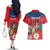 Personalized Dominican Republic Independence Day Couples Matching Off The Shoulder Long Sleeve Dress and Hawaiian Shirt Palmchat With Map