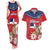 Personalized Dominican Republic Independence Day Couples Matching Tank Maxi Dress and Hawaiian Shirt Palmchat With Map
