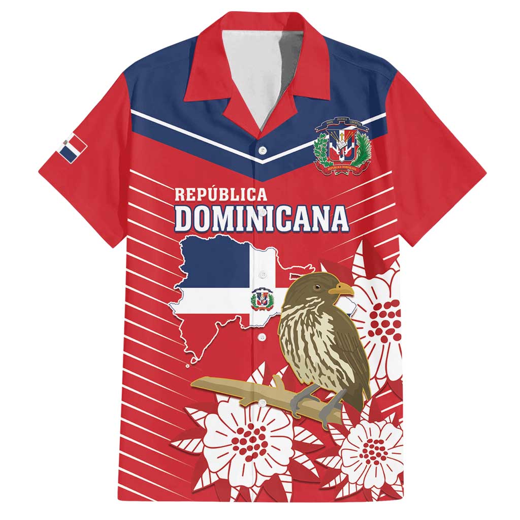 Personalized Dominican Republic Independence Day Family Matching Long Sleeve Bodycon Dress and Hawaiian Shirt Palmchat With Map