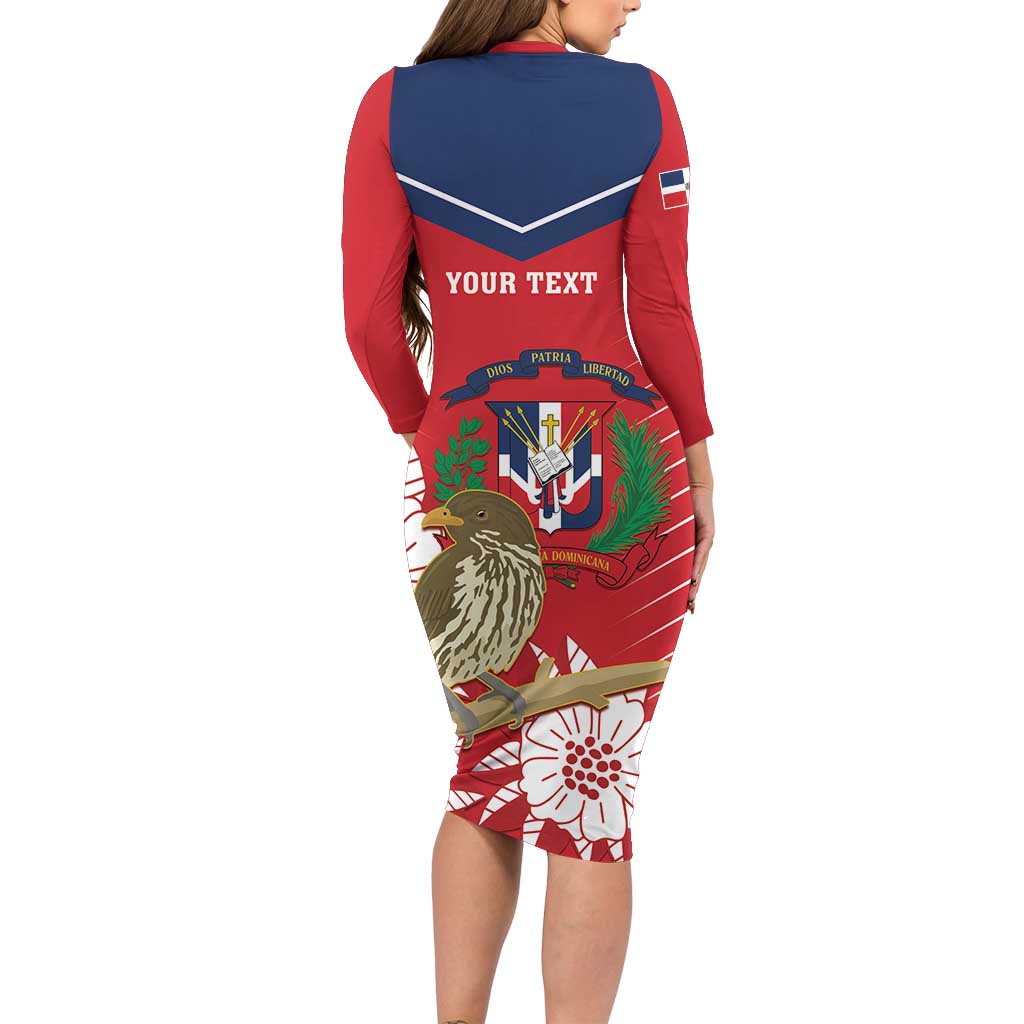 Personalized Dominican Republic Independence Day Family Matching Long Sleeve Bodycon Dress and Hawaiian Shirt Palmchat With Map