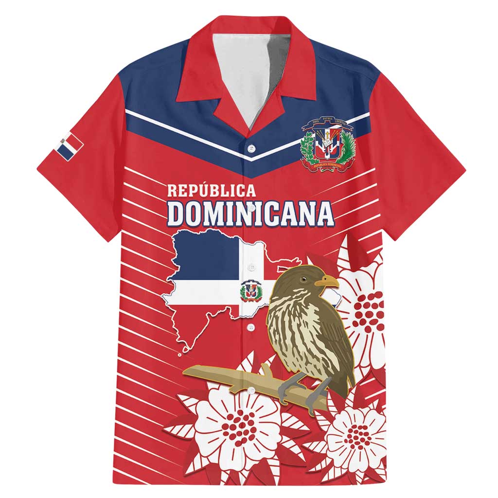 Personalized Dominican Republic Independence Day Family Matching Mermaid Dress and Hawaiian Shirt Palmchat With Map