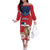Personalized Dominican Republic Independence Day Family Matching Off The Shoulder Long Sleeve Dress and Hawaiian Shirt Palmchat With Map