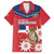Personalized Dominican Republic Independence Day Family Matching Off Shoulder Short Dress and Hawaiian Shirt Palmchat With Map