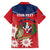 Personalized Dominican Republic Independence Day Family Matching Off Shoulder Short Dress and Hawaiian Shirt Palmchat With Map