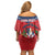 Personalized Dominican Republic Independence Day Family Matching Off Shoulder Short Dress and Hawaiian Shirt Palmchat With Map