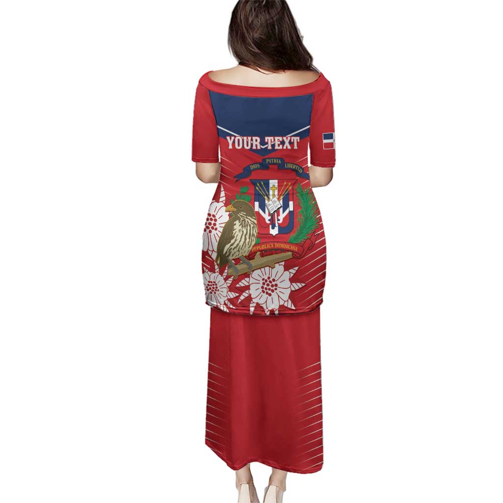 Personalized Dominican Republic Independence Day Family Matching Puletasi and Hawaiian Shirt Palmchat With Map