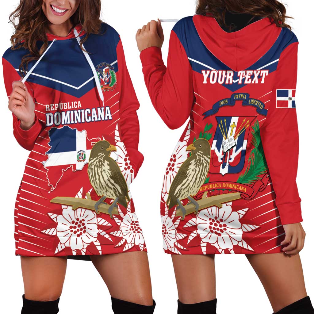 Personalized Dominican Republic Independence Day Hoodie Dress Palmchat With Map